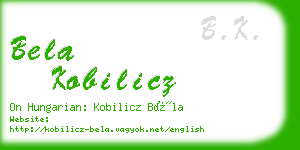 bela kobilicz business card